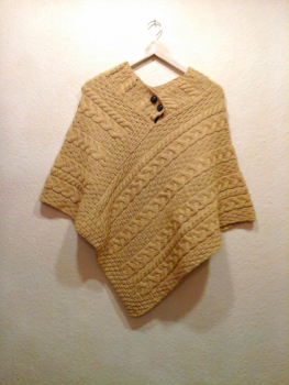 Preview: Merino Ladies Poncho, Sunflower